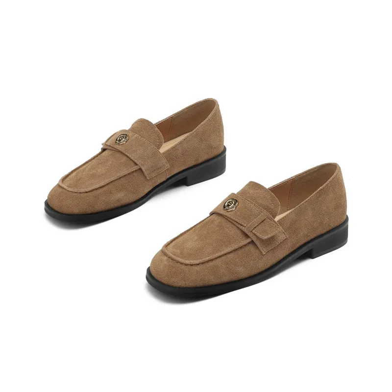 JOSINY Loafers 2.7cm Women's Brown/Gray Green-3