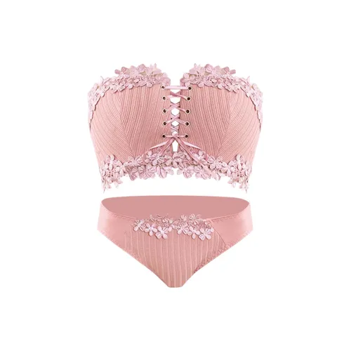 Flowers In Water Underwear Set Women's Pastel Pink