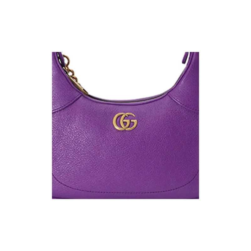 GUCCI Aphrodite Leather New Moon Shoulder Bag, Handbag, Shoulder Bag Women's Purple-9