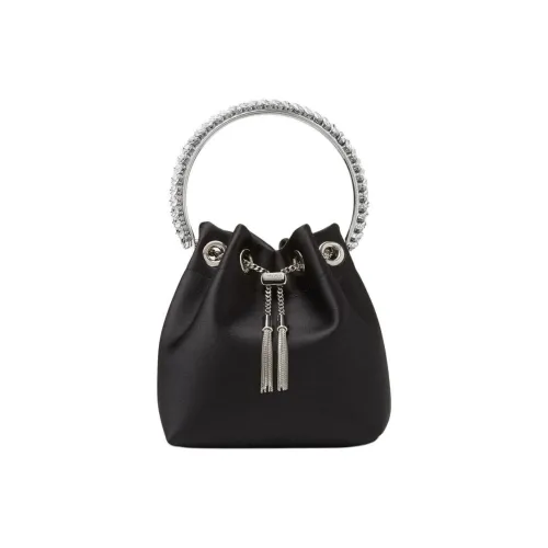 Jimmy Choo Satin One Shoulder Handbags Women's Black
