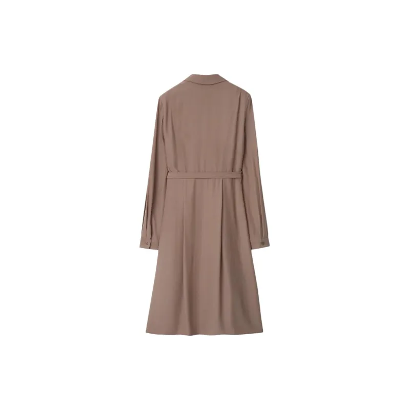 Burberry Long Sleeved Dresses Women's Gray-1