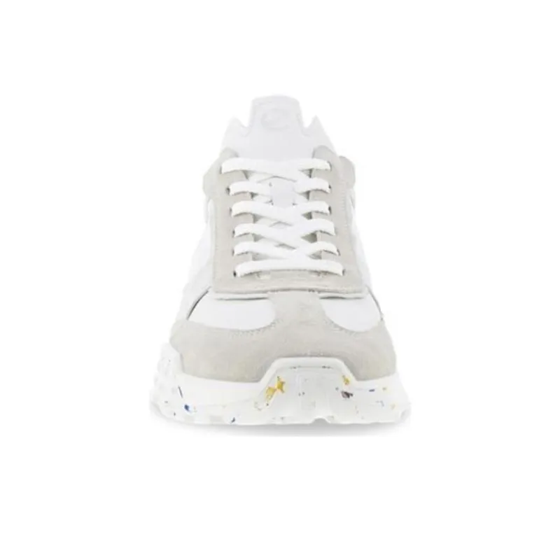 Ecco Moisture Wicking Low Top Casual Shoes Men's Gray White-3