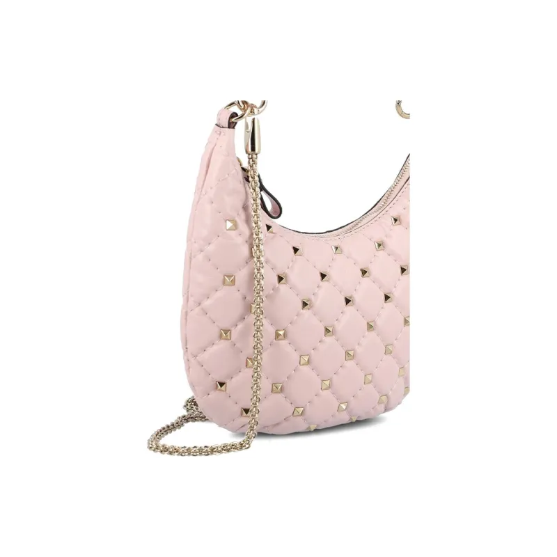Valentino GARAVANI ROCKSTUD Calfskin Handbag Women's Pink-3