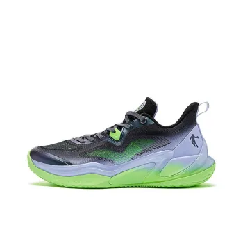 QIAODAN Wind Blade 4 Cushioning Wear Resistant Low Top Basketball Shoes Men's Black Purple
