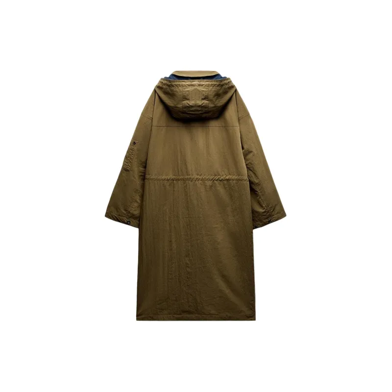 ZARA Trench Coat Women's Medium Khaki-1