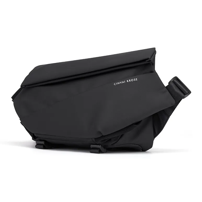CinvaiKrose Nylon Fabric Shoulder Bag, Crossbody Bag, Sling Bag, Messenger Bag Medium Size Men's Denim Blue/Black/Gray-7