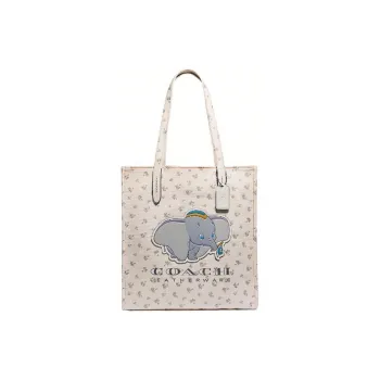 COACH Recycled Tote Canvas Shopping Bag Crossbody Bag One Shoulder Handbag Small Size Women's White