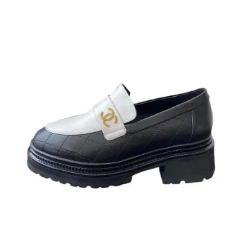 CHANEL Loafers Women's White Black
