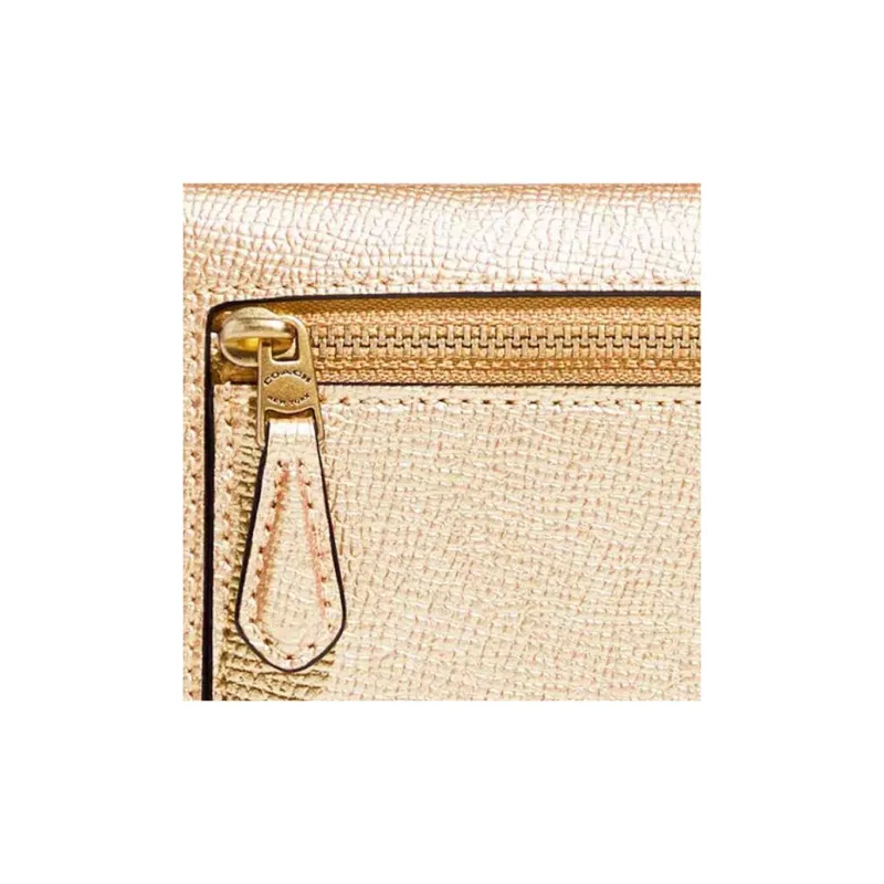 COACH Wyn Leather Coin Purses Wallets Regular Women's Gold-3