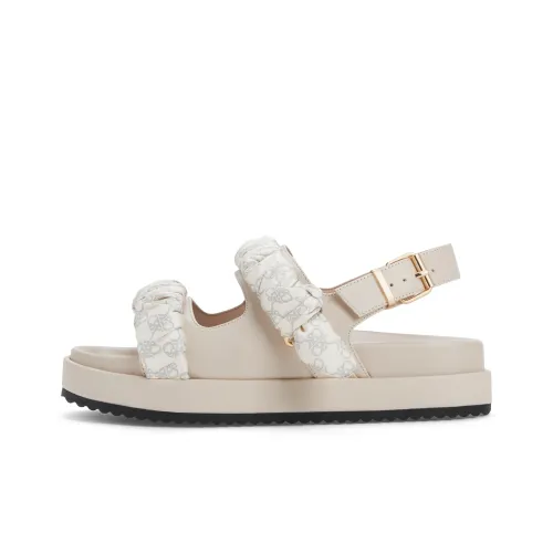 CHARLES&KEITH Small Ck One Strap Sandals 4cm Women's Chalk White/Black