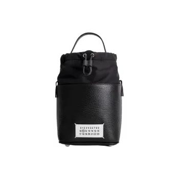 Maison Margiela 5AC Cow Leather Bucket Bag Shoulder Bags Handbags Women's Black
