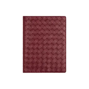 Bottega Veneta Intrecciato Calfskin Laptop Case Bag Accessory Tubas Men's Burgundy