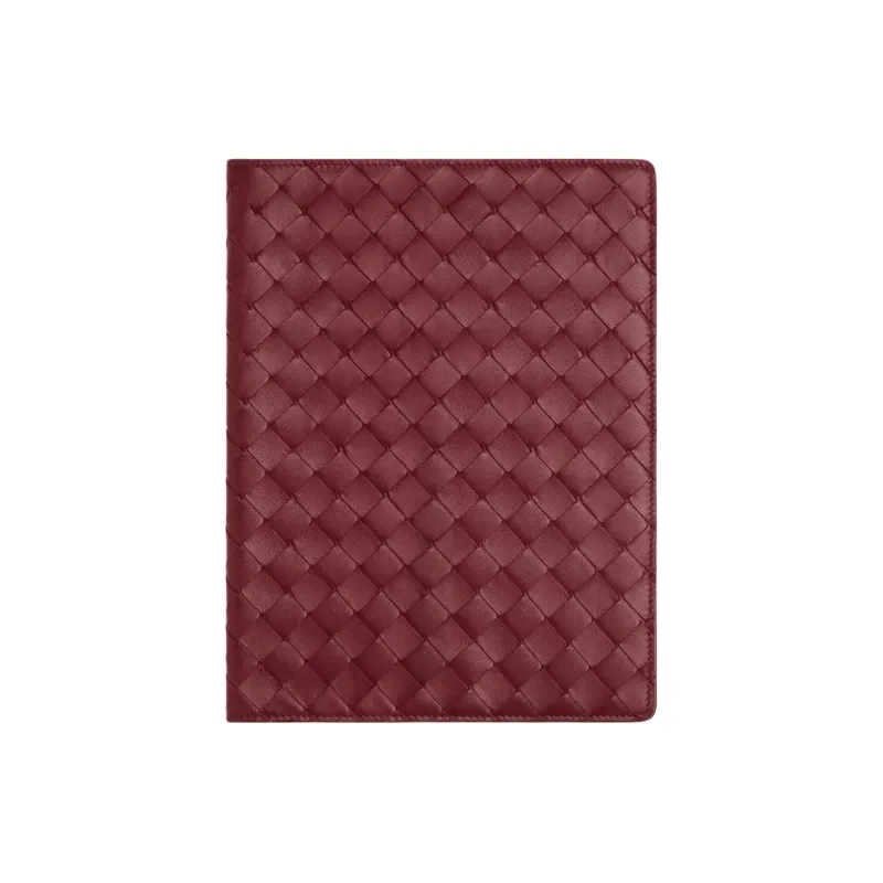 Bottega Veneta Intrecciato Calfskin Laptop Case Bag Accessory Tubas Men's Burgundy-0