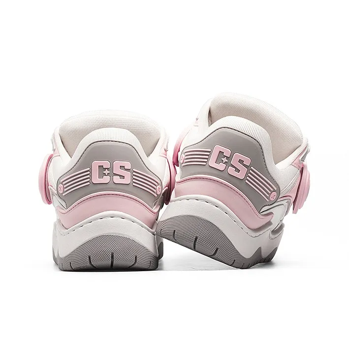 Cat&Sofa Headphone Series Anti Slip Wear Resistant Low Top Skateboard Shoes Unisex Silver Pink-3