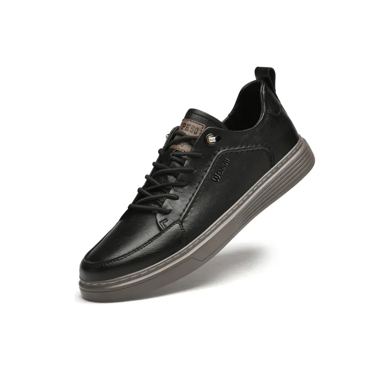 Wen Nai Men's Casual Shoes Men Low Top Black-2