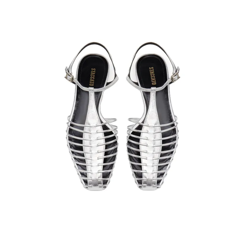 Staccato Fishbone Flat Shoes Roman Sandals Women's-7