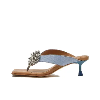 MIISTA Slip-Resistant Flip Flops Women's Blue