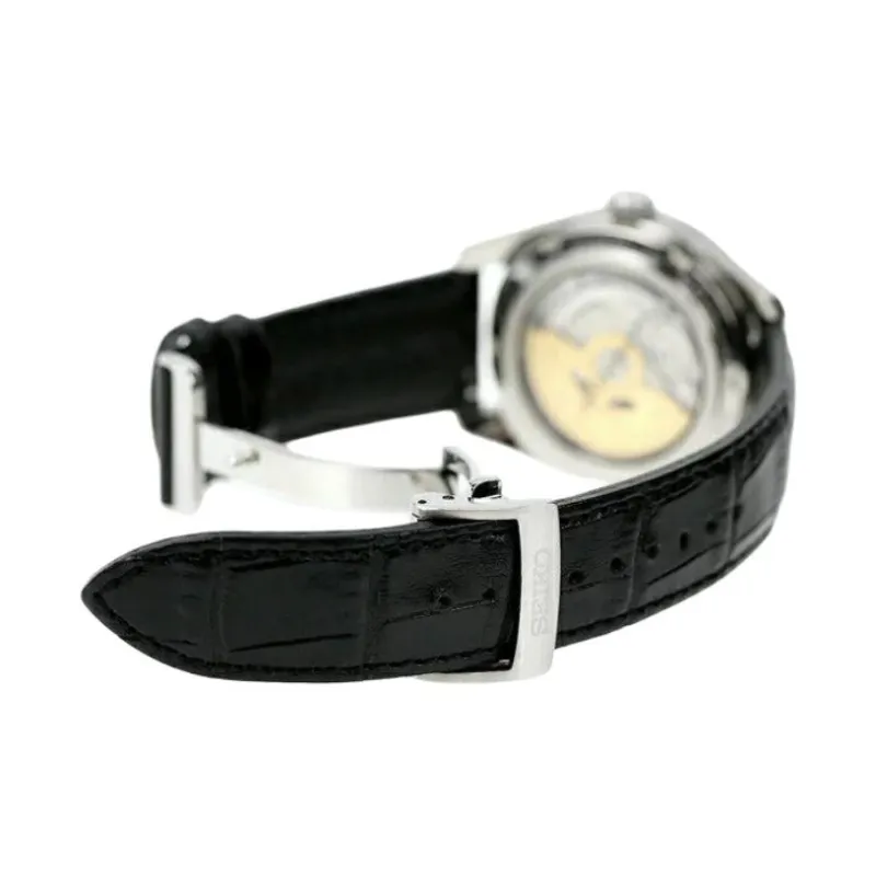 SEIKO Automatic Mechanical Movement Leather Watch Bands Watch Men's Watch Black Dial SARJ005-2