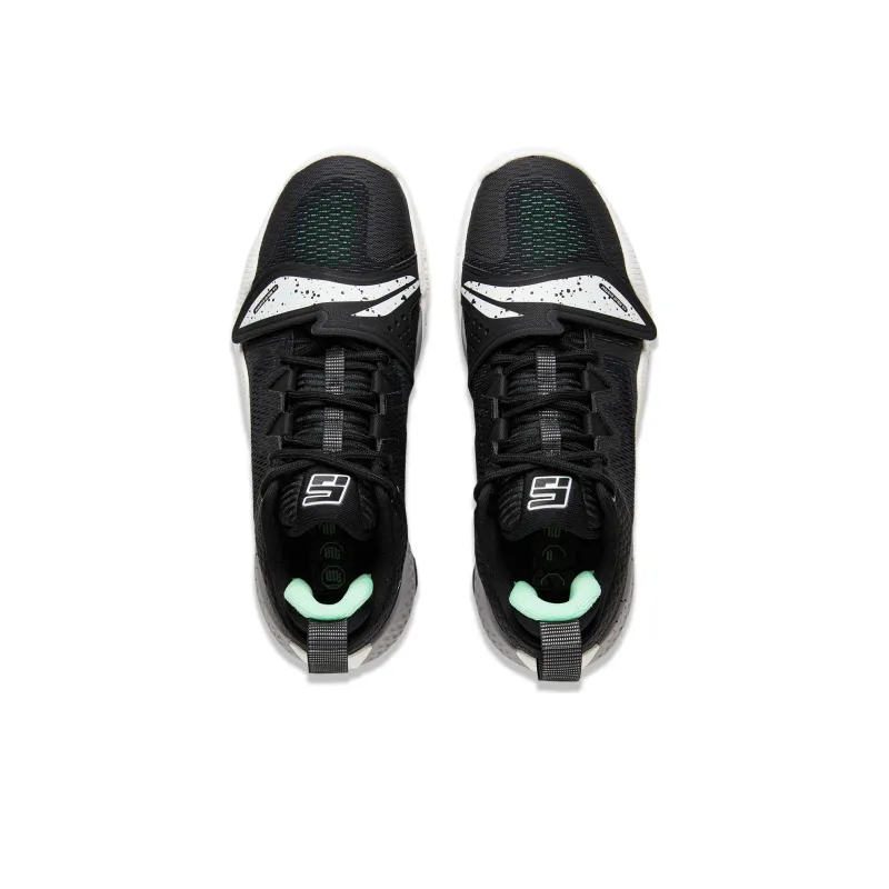 LINING Rage 2 Basketball Shoes Men Low Top Black White-3