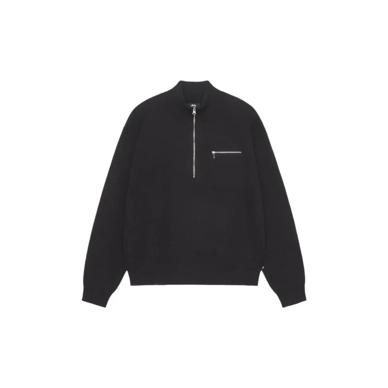 Stussy SS24 Drop2 Half-zip Mock-neck Jumper Black XL - POIZON