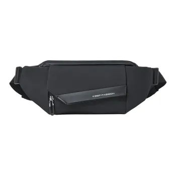 BOSTANTEN Fabric Sling Bag Shoulder Bag Crossbody Bag Small Size Men's Black
