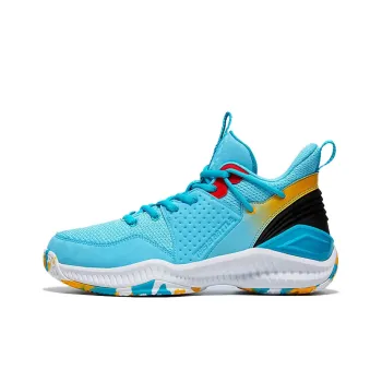 QIAODAN Cushioned Wear Resistant Slip Resistant Lightweight Low Top Basketball Shoes Men's Sky Blue