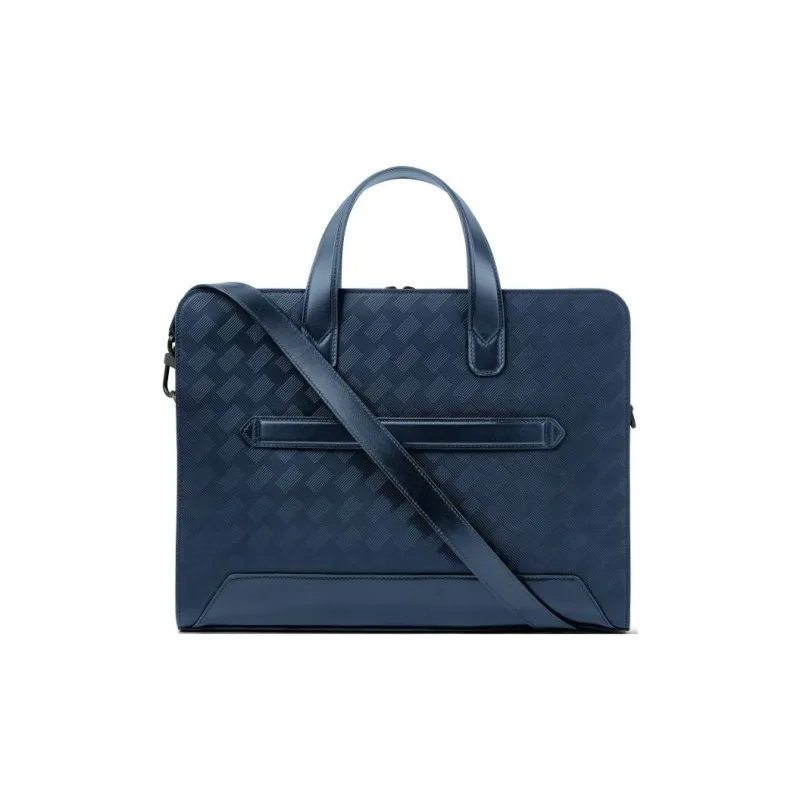 MONTBLANC Cow Leather Shoulder Bag Crossbody Bag Handbag Briefcase Men's Ink Blue-3