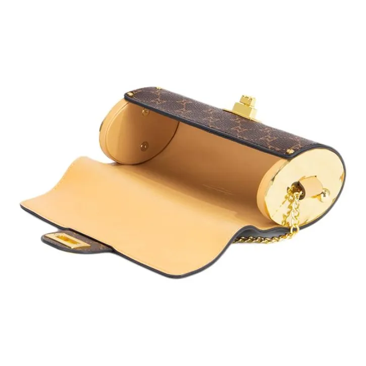 MashaLanti PVC Crossbody Bag Shoulder Bag Small Size Women's Dark Brown & Apricot/Light Coffee-4