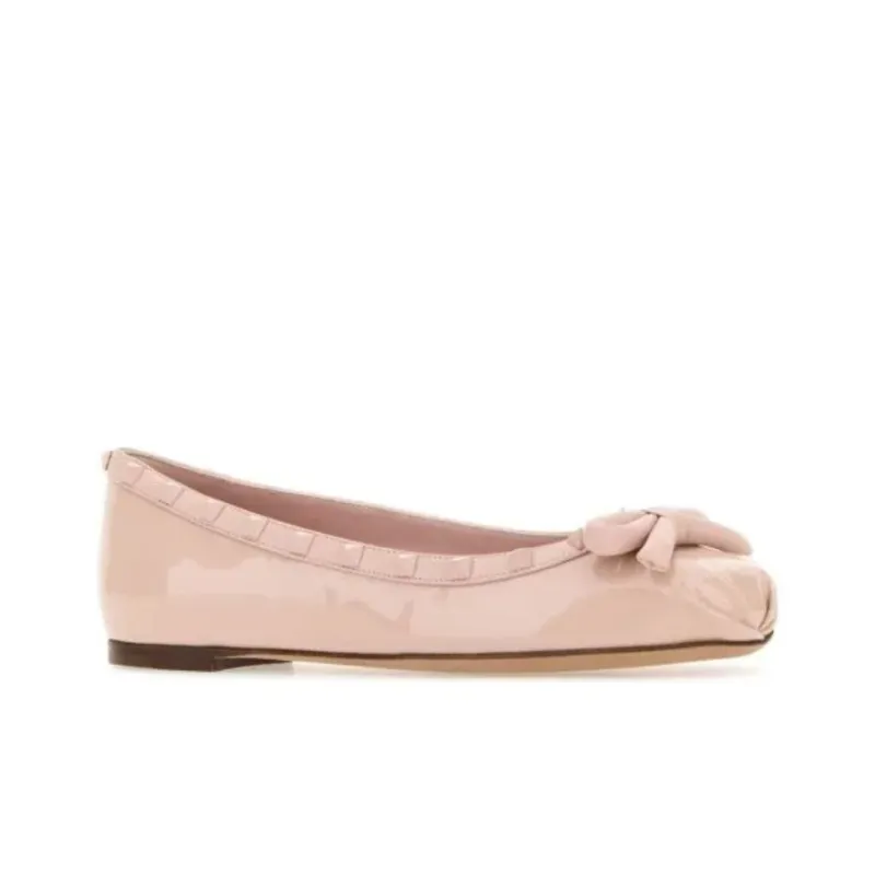 Valentino Garavani Rockstud Bow Detailed Ballerina Shoes Women's-1