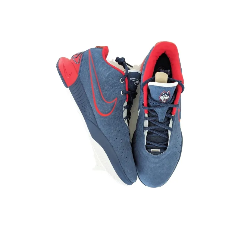 Nike Lebron 21 Uconn Away PE Cushioning Anti Slip And Wear Resistant Low Top Basketball Shoes Men's Blue Red-3