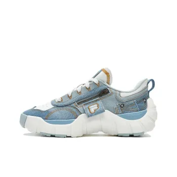 FILA FUSION BONE DX Spine Shoes Cushioning Wear Resistant Low Top Chunky Sneakers Women's White Blue