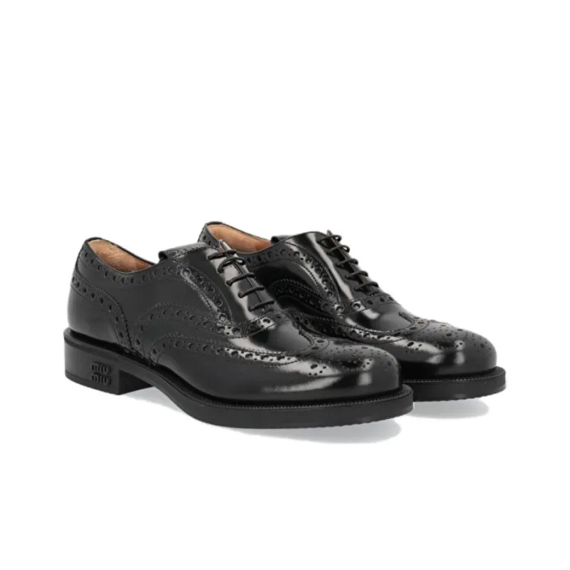 MIU MIU X Church's Leather Brogue Shoes-2