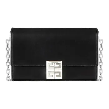 GIVENCHY 4G Cow Leather Shoulder Bag, Crossbody Bag Small Size Women's Black
