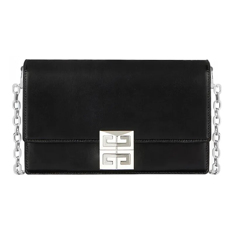 GIVENCHY 4G Cow Leather Shoulder Bag, Crossbody Bag Small Size Women's Black-0