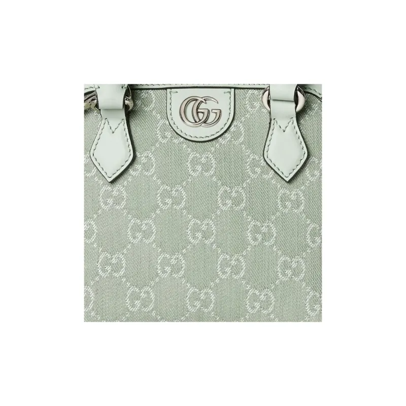GUCCI Ophidia Denim With Leather Shoulder Bag Crossbody Bag Handbag Mini Women's Light Green-7