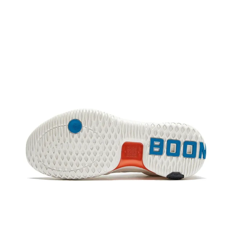 LiNing Rage 2 Cushioned Wear Resistant Supportive Lightweight Rebound Low Top Basketball Shoes Men's White Orange Blue-5