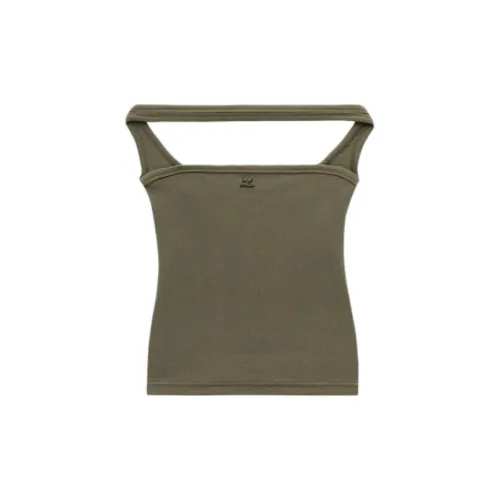 COURREGES Tank Tops Women's Camouflage Green/Green Camouflage