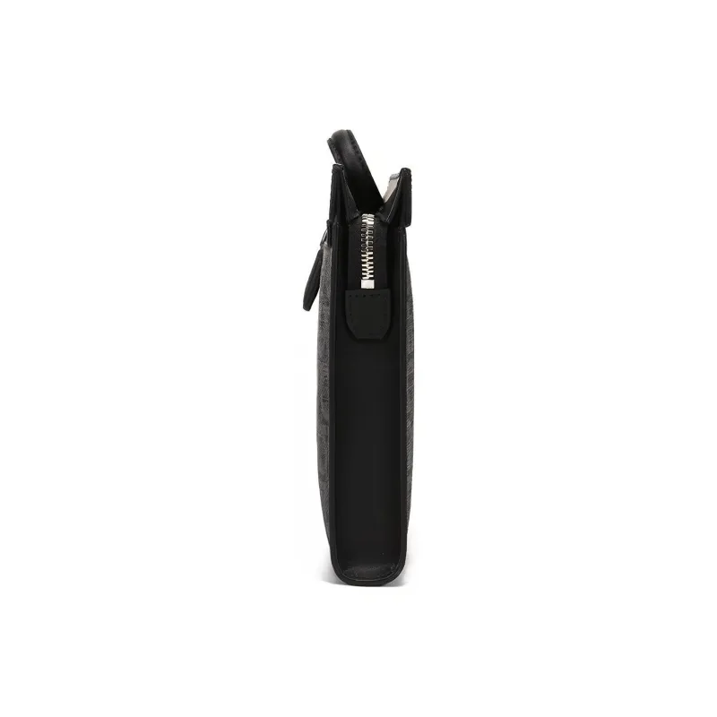 FERRAGAMO GANCINI With Cow Leather And Polyurethane Clutch Men's Black-2