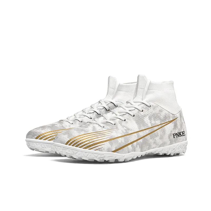 PNKE Anti-Slip And Wear-Resistant Coverage Soccer Shoes Unisex White-2