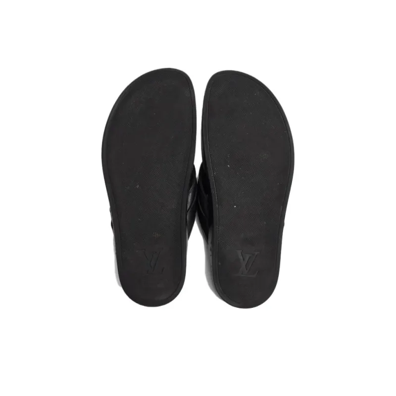 LOUIS VUITTON Mirabeau Odor Resistant Flip Flops Men's Black-4