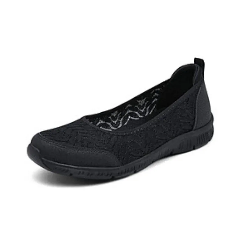 Skechers Cushioned Wear Resistant Breathable Supportive Lightweight Low Top Casual Shoes Women's Black-2