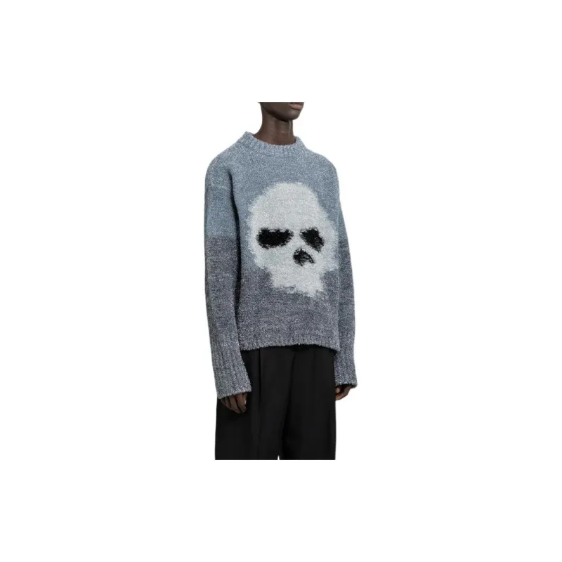 ERL Glitter Skull Intarsia Pullover-3