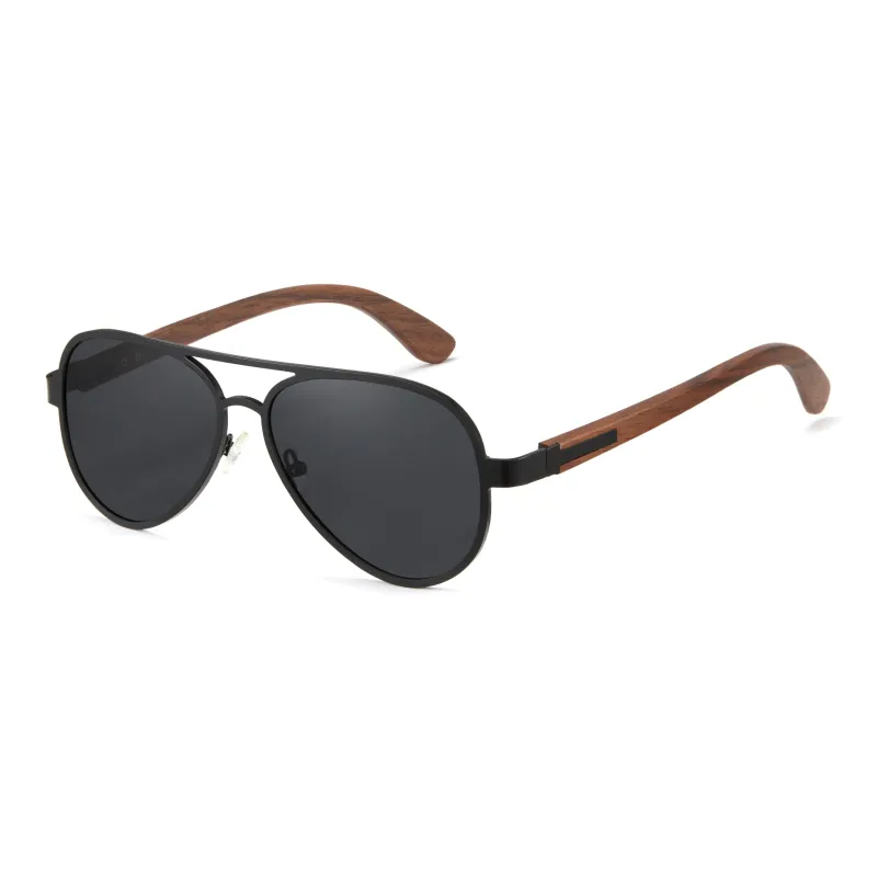 CYXUS Metal Wooden Aviator Sunglasses Women's-0