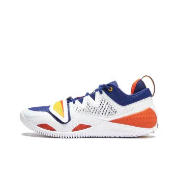 LiNing Rage 2 Cushioned Wear Resistant Supportive Lightweight Rebound Low Top Basketball Shoes Men's White Blue Orange
