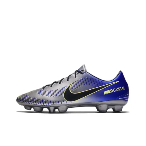 Nike Mercurial Soccer Shoes Men Low-Top Silver/Blue