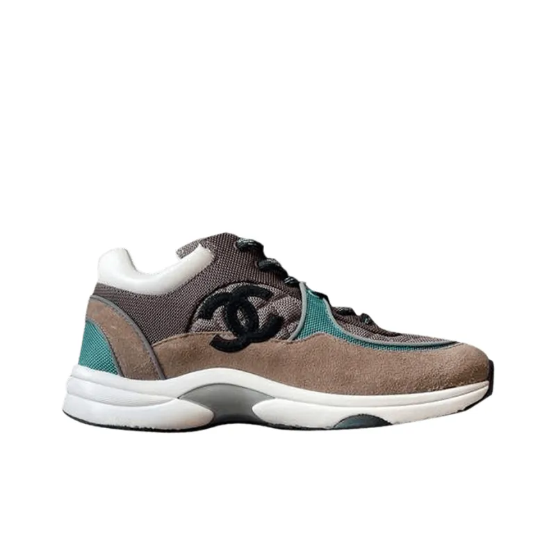 CHANEL Low Top Trainer Beige Green Women's-4