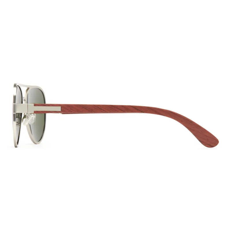 CYXUS Metal Wooden Aviator Sunglasses Women's-8