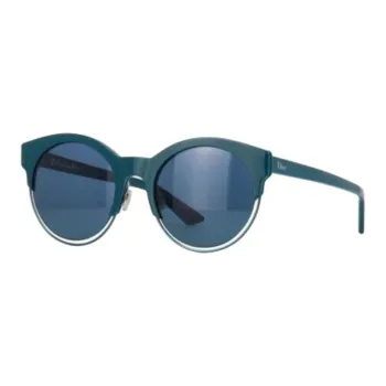 DIOR Plastic Propionic Acid Browline Sunglasses Unisex Blue