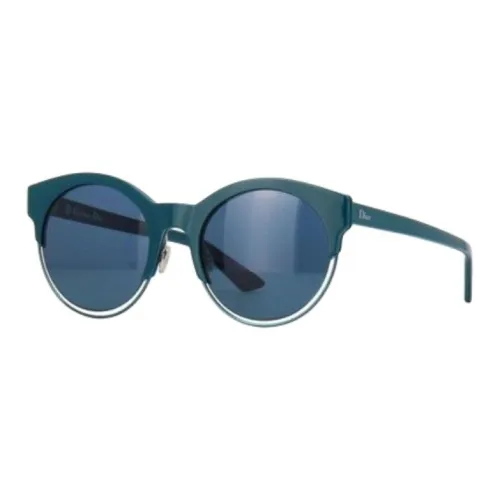 DIOR Plastic Propionic Acid Browline Sunglasses Unisex Blue