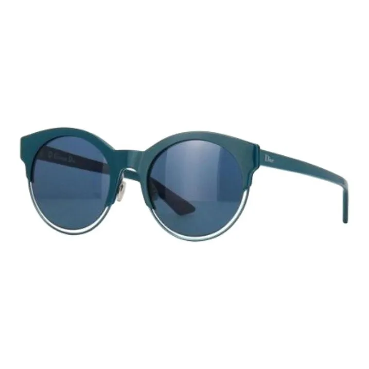 DIOR Plastic Propionic Acid Browline Sunglasses Unisex Blue-0
